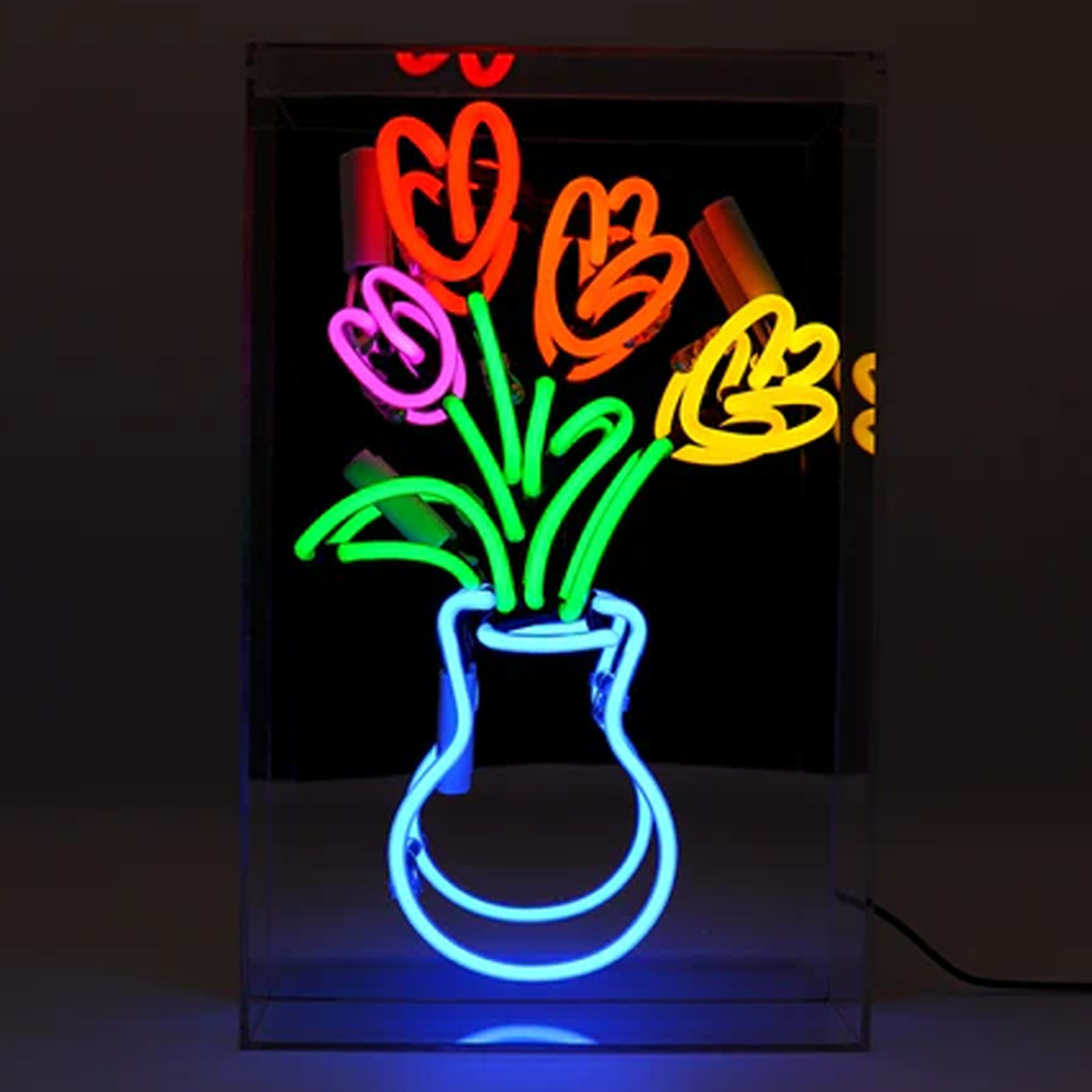Locomocean 'Vase of Tulips' Glass Neon Sign
